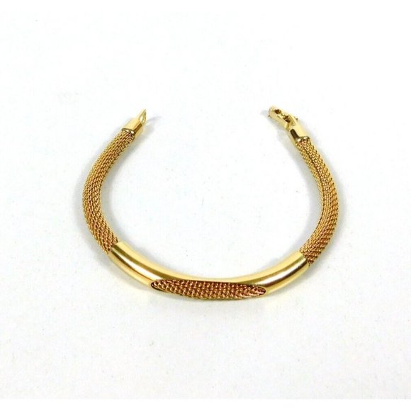 Avon Jewelry Vintage Signed Avon Mesh Gold Tone Snake Chain